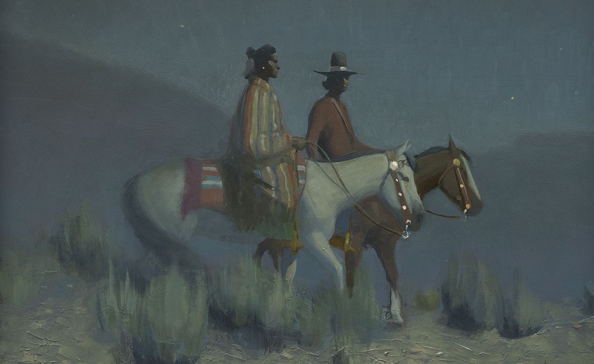 15. Gerard Curtis Delano (1894–1985) "Navajo Night," oil on board, 16 x 20 inches