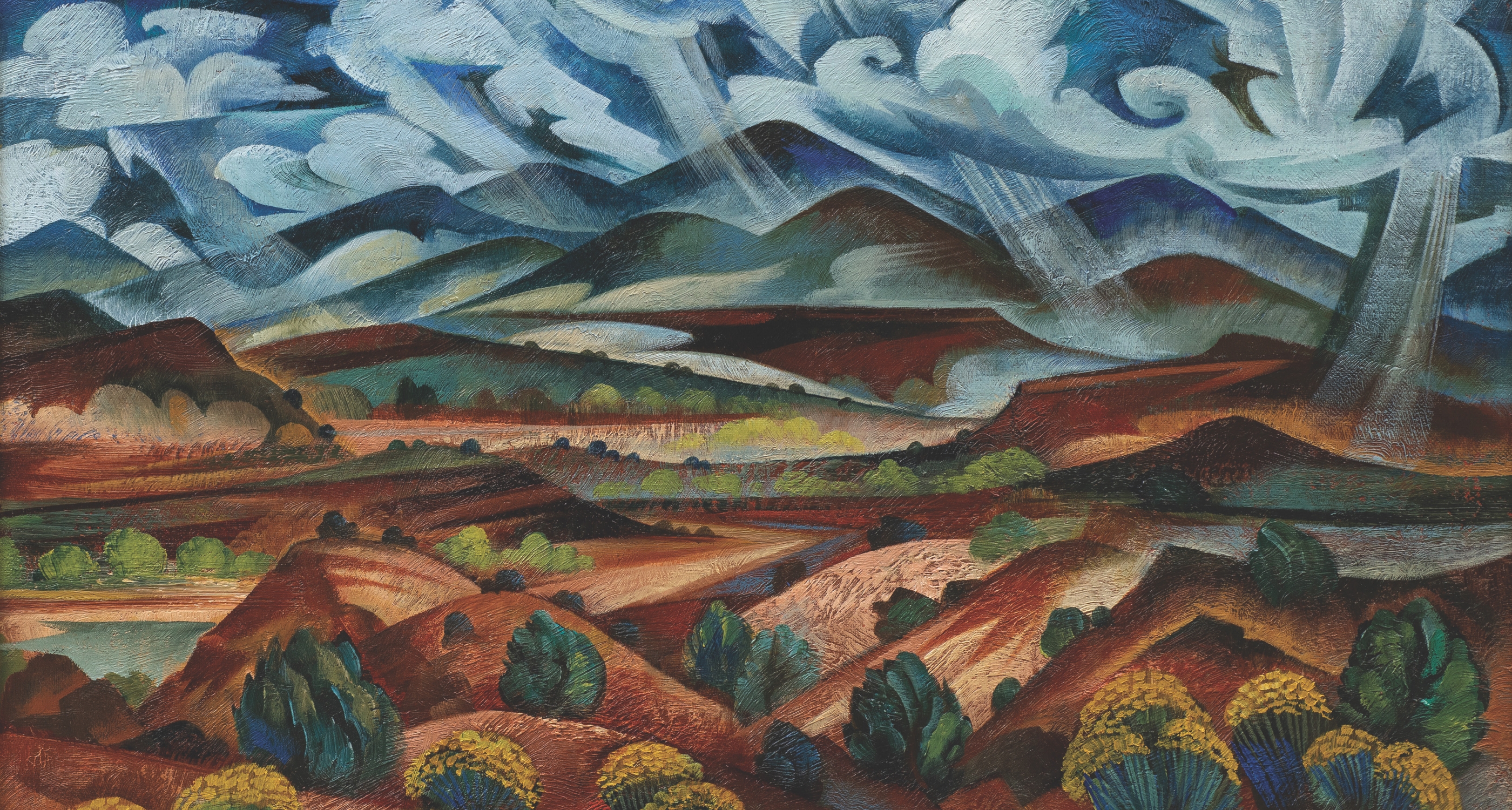 22. Tony Abeyta (b.1965) "Autumnal Landscape," d.2020, oil on canvas, 22 x 29 inches